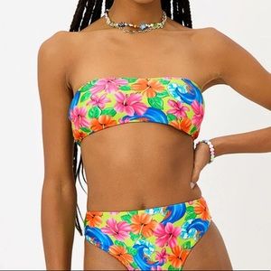 Jean Floral Bandeau Bikini Top Frankie’s Bikinis